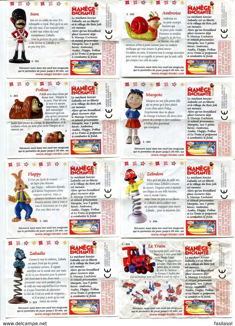 Kinder 2006 : Série Complète : Le Manège Enchanté + 2 Variantes (9 Figurines Avec 9 BPZ) - Dessins Animés