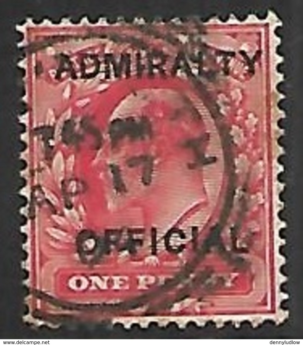 GB  1887   Sc#O37   1p Admiralty Official Used   2016 Scott Value $6.75 - Servizio