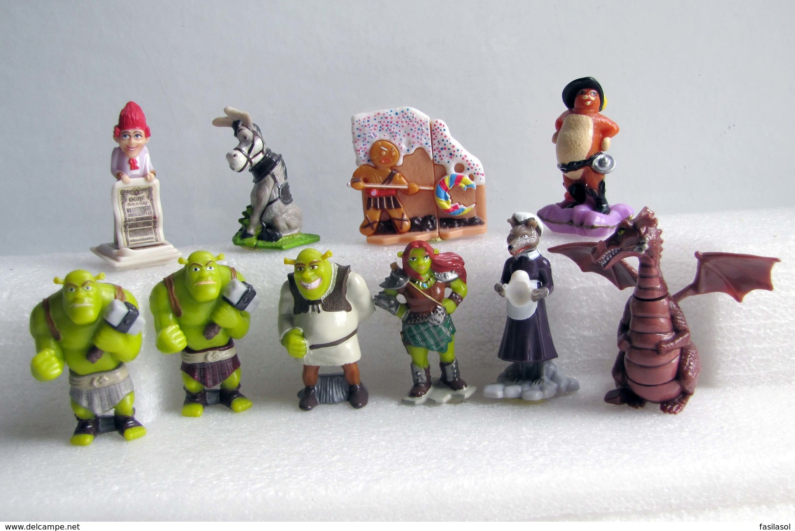 Kinder 2010 : Série Complète : Shrek 4 + 1 Variante (10 Figurines Avec 1 BPZ) - Dessins Animés