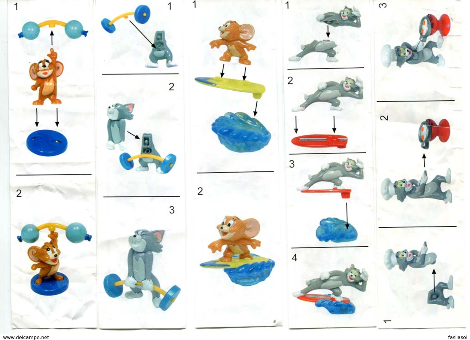 Kinder 2004 : Série Complète : Tom Et Jerry (8 Figurines Avec 5 BPZ ) - Dessins Animés