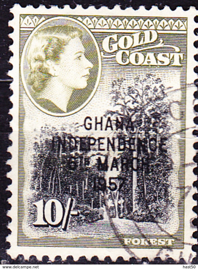 Ghana - Ghana - Marken Goldküste Mit Aufdruck "GHANA/INDEPENDENCE/6TH MARCH,/1957" (Mi.Nr.: 16) 1957 - Gest Used Obl. - Ghana (1957-...)