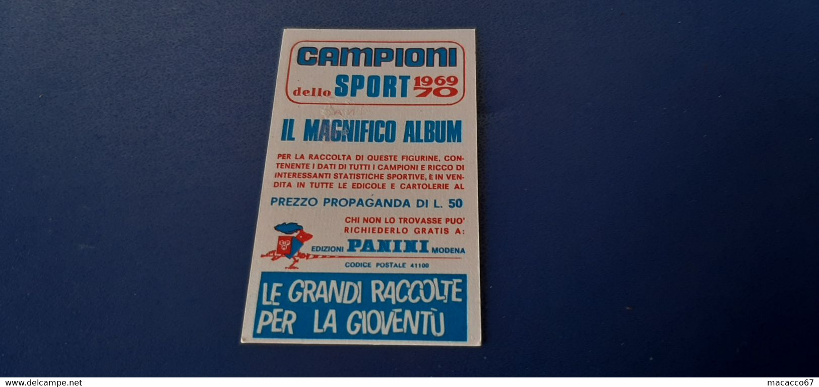 Figurina Panini Campioni Dello Sport 1969 - 212 Roger Pingeon - Edizione Italiana