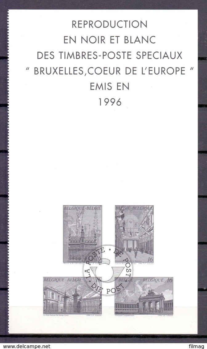ZNP 29 Brussel,hart Van Europa  ZWART WIT VELLETJE 1997 - Feuillets N&B Offerts Par La Poste [ZN & GC]