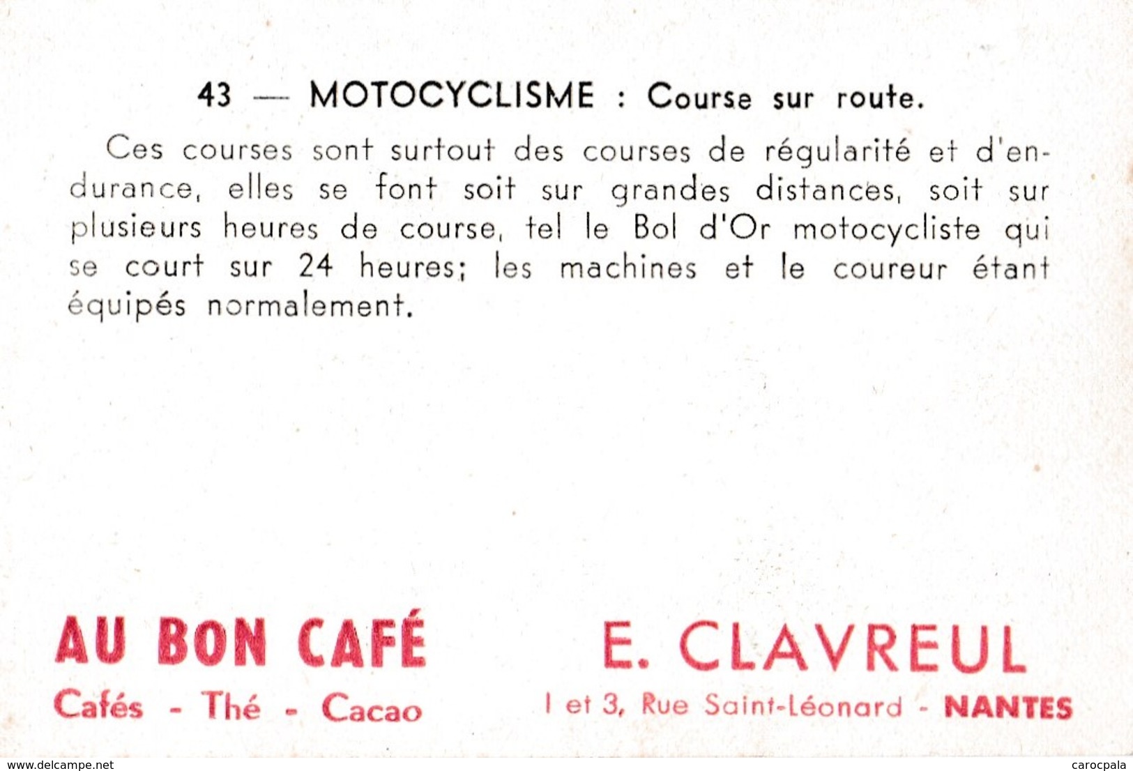 Vers 1950 LES SPORTS /MOTOCYCLISME / COURSE SUR ROUTE ET SUR PISTE ,moto - Sport Moto