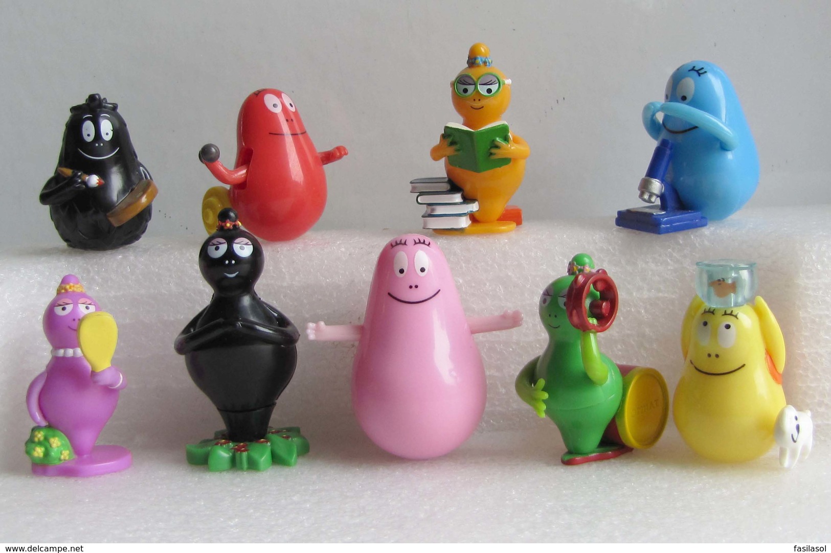 Kinder 2012 : Série Complète : Les Barbapapa (9 Figurines Avec 5 BPZ + Boîte Emballage) - Cartoons