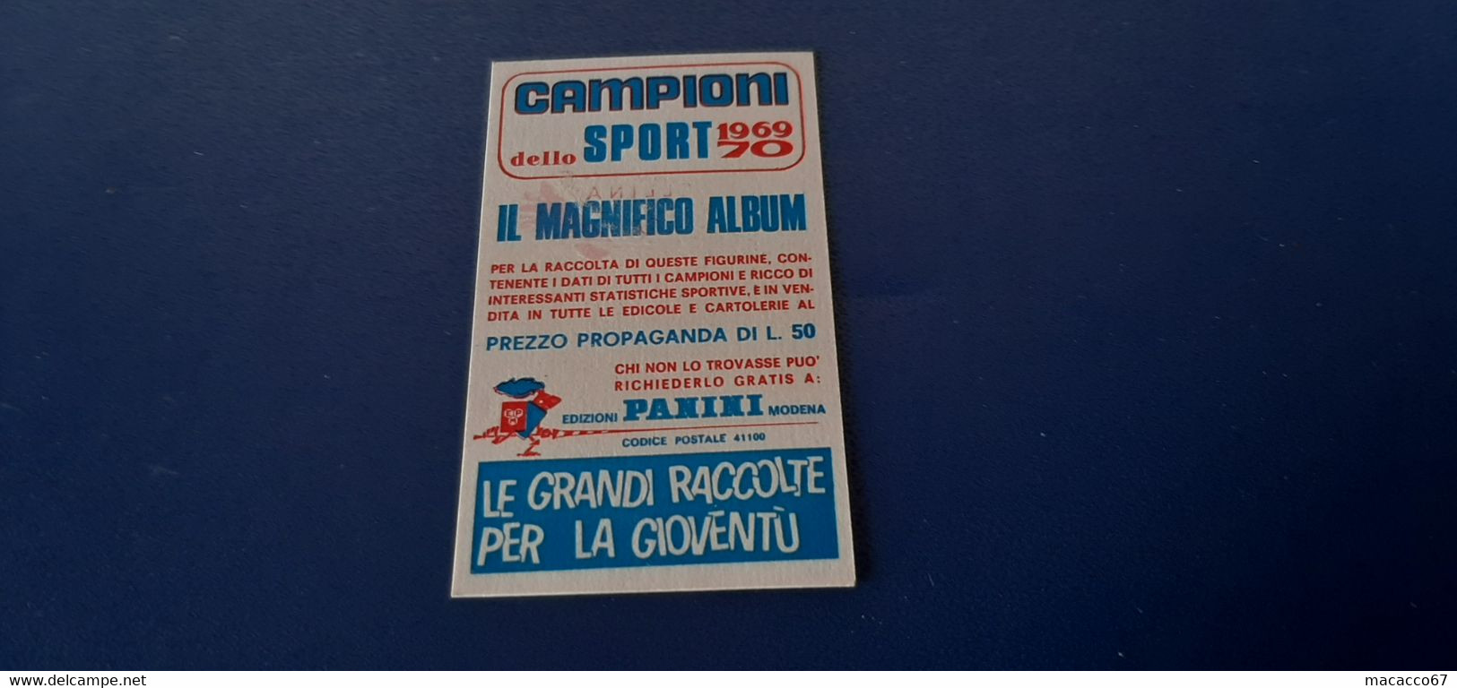 Figurina Panini Campioni Dello Sport 1969 - 245 Renzo Zaffinetti - Edizione Italiana