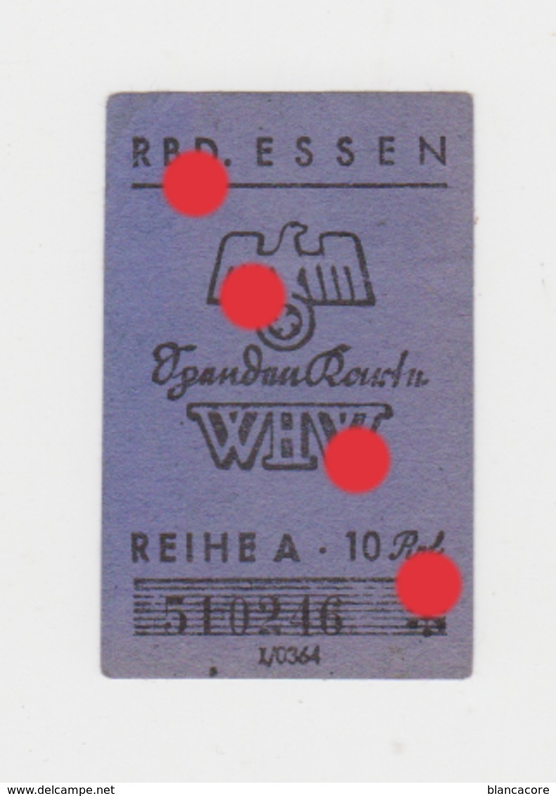 Reichsbahndirektion Essen Deutsche Reichsbahn Billet De Chemin De Fer Allemand RARE - Europe