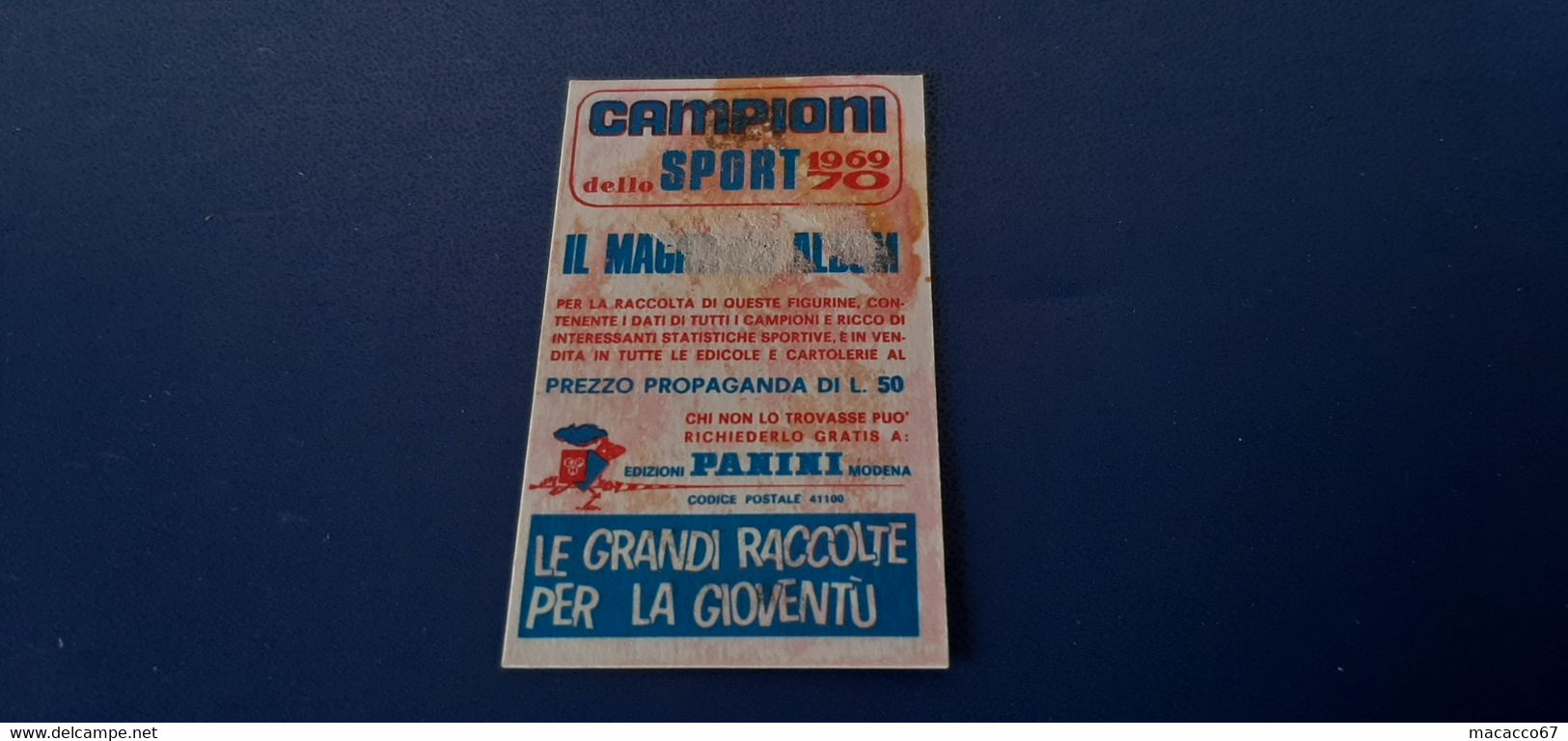 Figurina Panini Campioni Dello Sport 1969 - 248 Enrico Bacher - Edizione Italiana