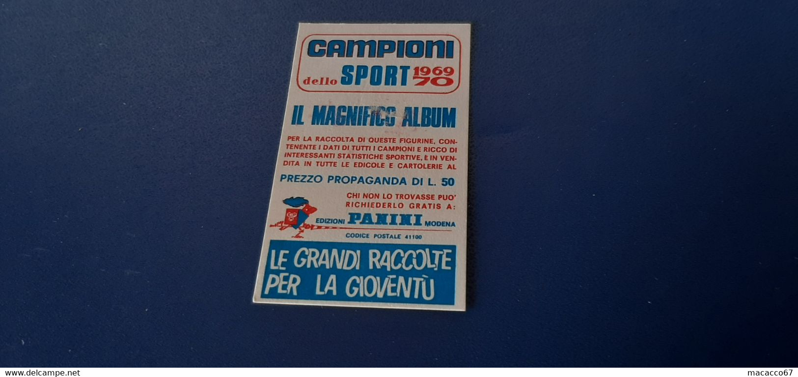 Figurina Panini Campioni Dello Sport 1969 - 249 Enrico Benedetti - Edizione Italiana