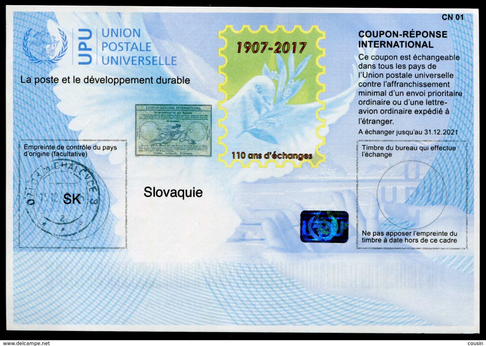 SLOVAQUIE  110 Ans !  Coupon Réponse International / International Reply Coupon - Autres & Non Classés