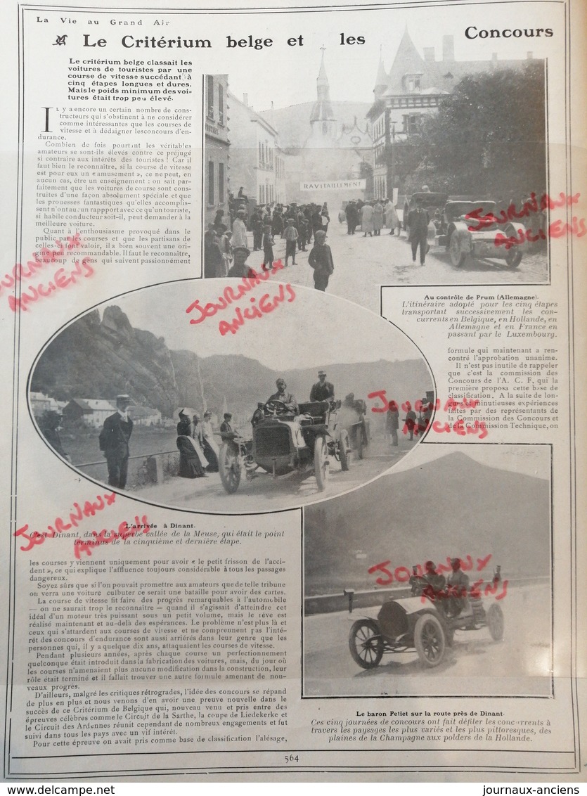 1906 COURSE AUTOMOBILE - LE CRITÉRIUM DE LA RÉGULARITÉ - LA ROCHE BAYARD.- DÎNANT - PRUM - REIMS - 1900 - 1949