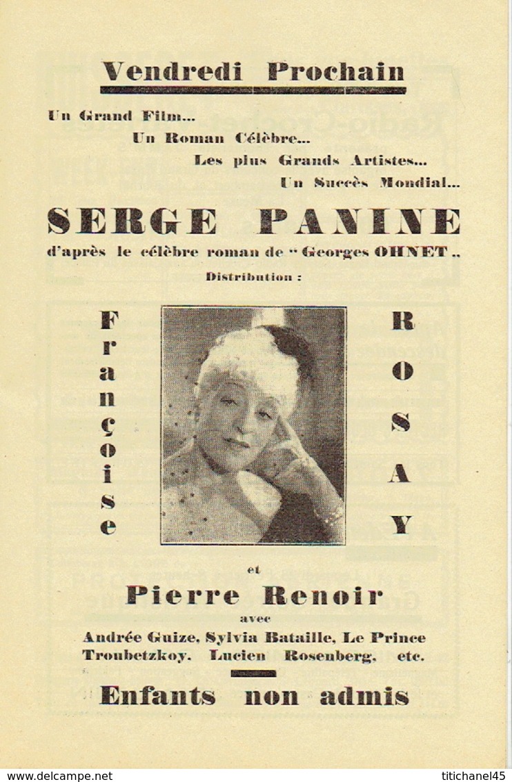 LIEGE 1939 - Programme cinéma LIEGE-PALACE - 12 PAGES - Illustrateur MONTFORT - Françoise ROSAY & Pierre RENOIR
