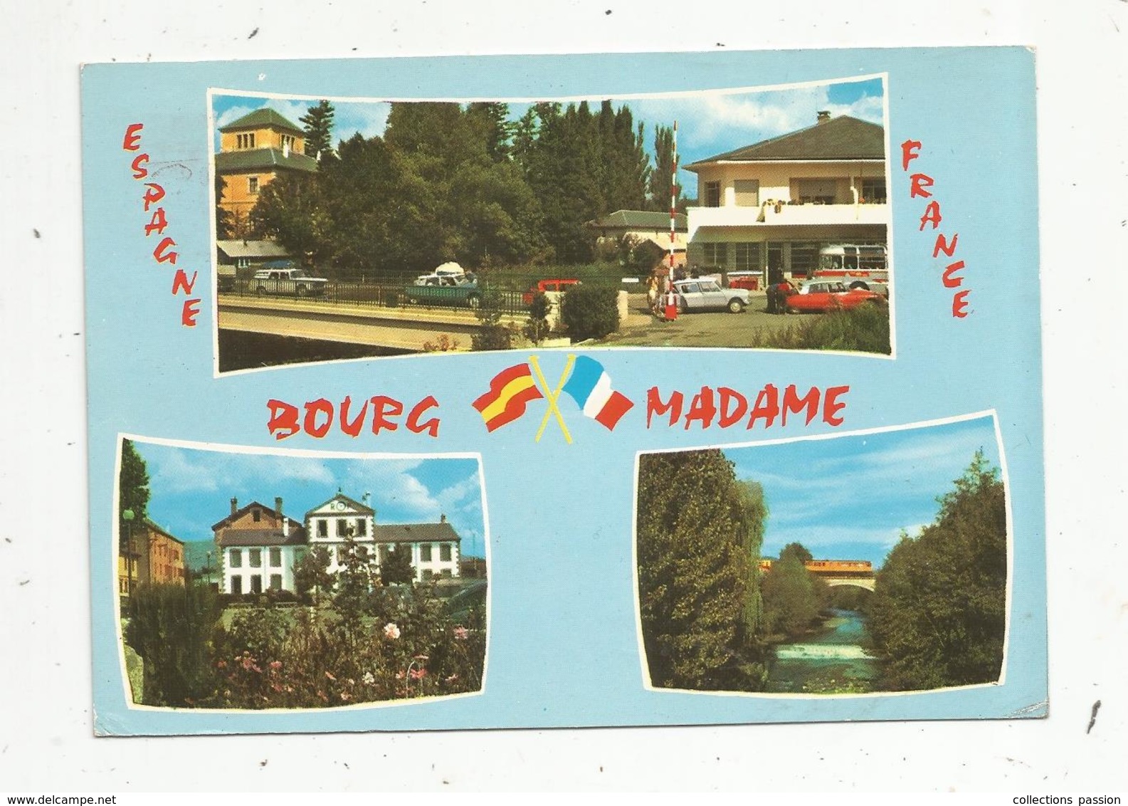 Cp , Douane , 66 , BOURG-MADAME ,ville Frontière , Voyagée 1986 , Ed. Dino - Aduana