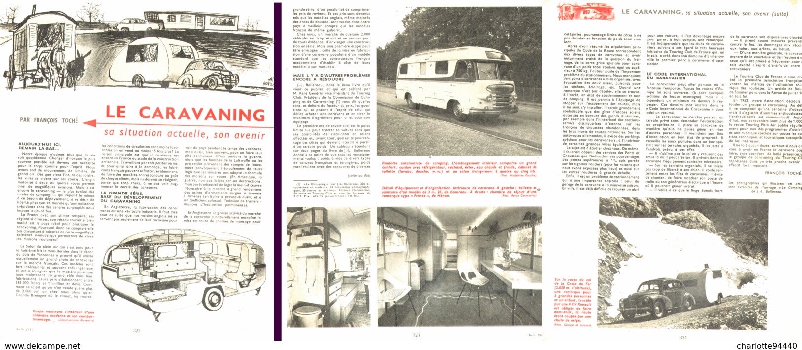 " LE CARAVANING " CARAVANES CAMPING-CAR ( SA SITUATION , SON AVENIR ) 1957 - Wohnwagen