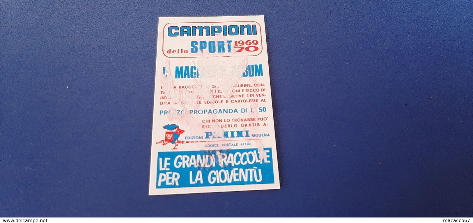 Figurina Panini Campioni Dello Sport 1969 - 283 Franco Cagnotto - Edizione Italiana