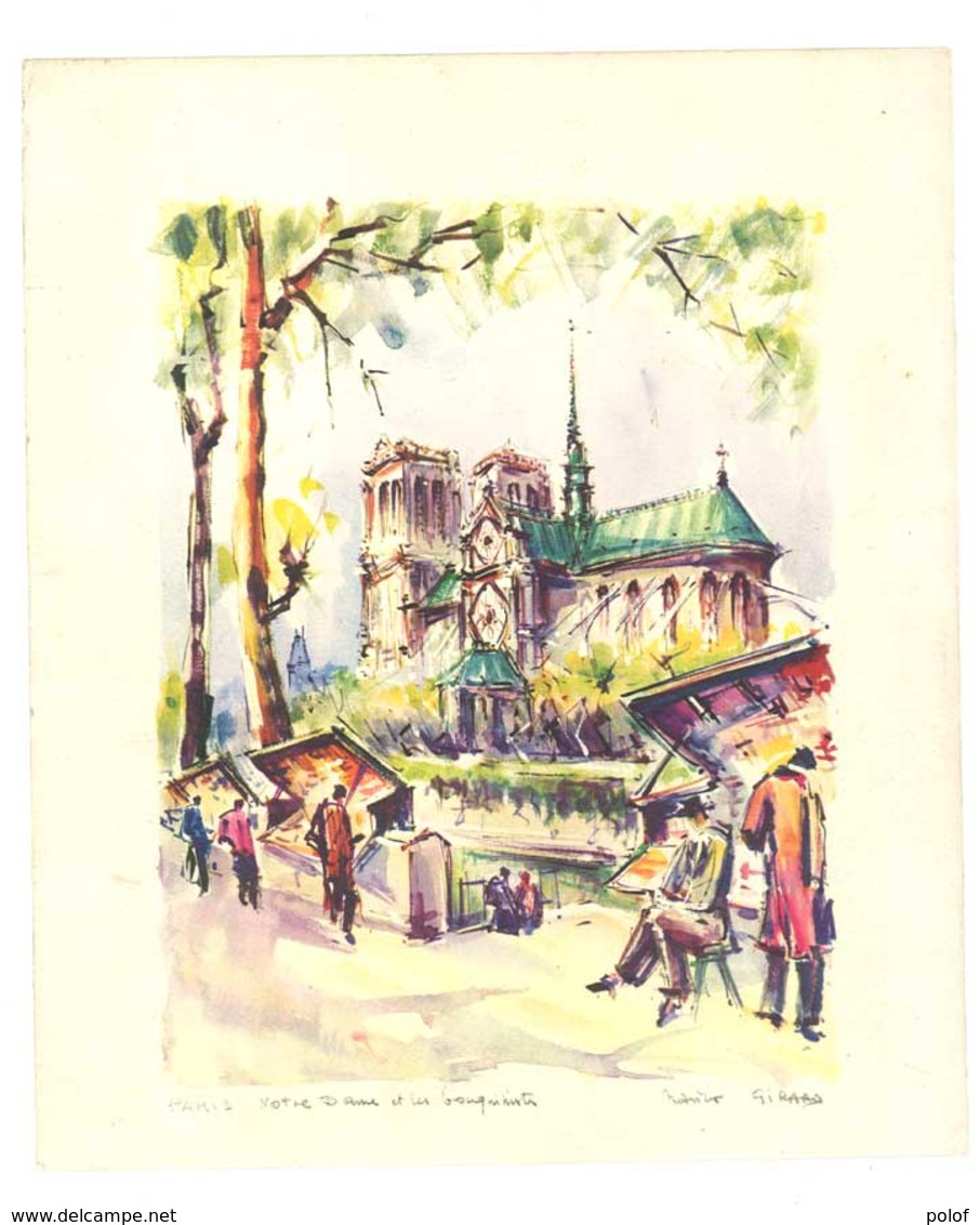 PARIS - Notre Dame Et Les Bouquinistes - Signé : GIRARD  (VP 838) - Lithographies