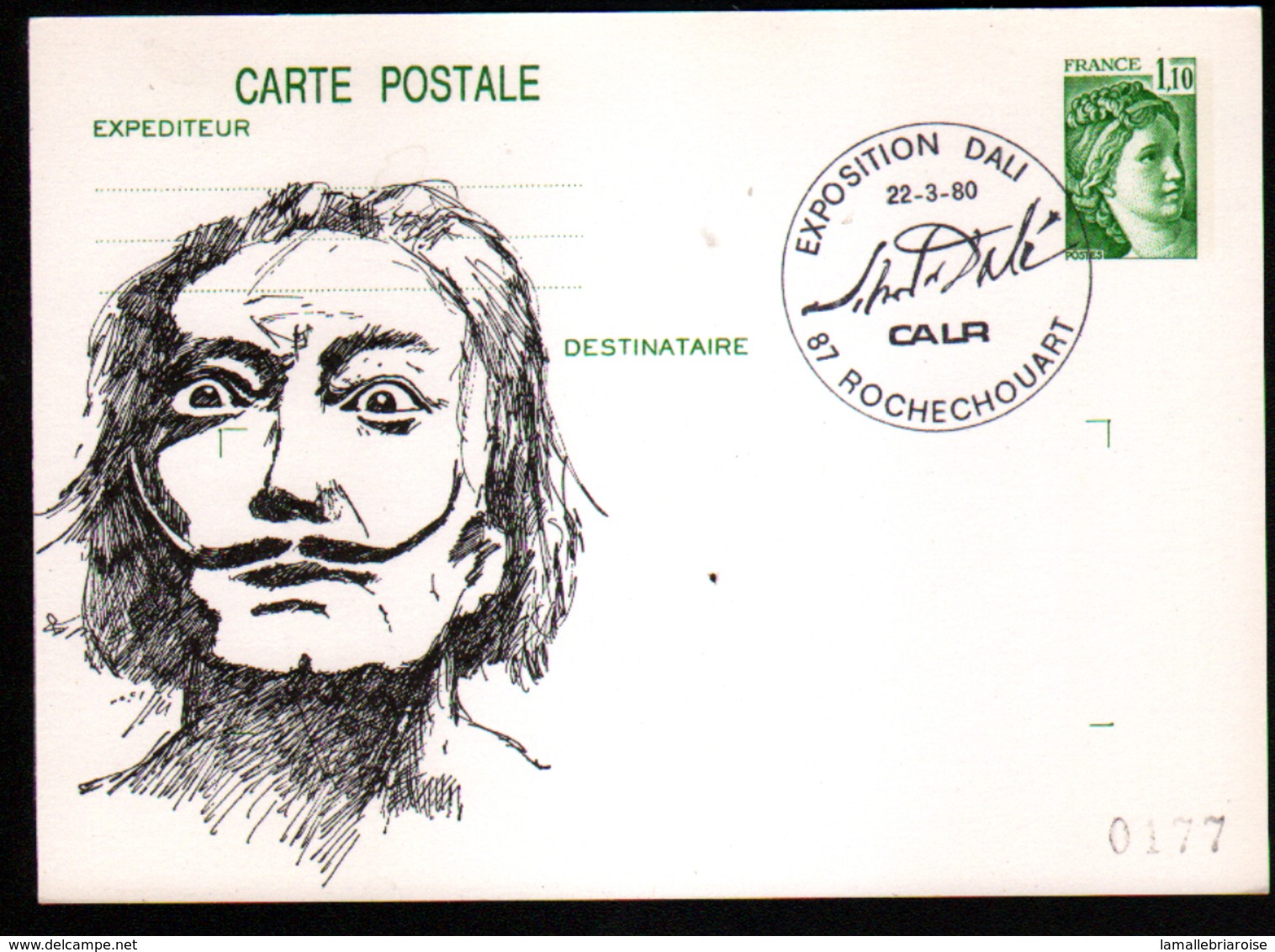 Entier Postal ,stationery Card, Rochechouart, Exposition Dali - Cartes Postales Repiquages (avant 1995)