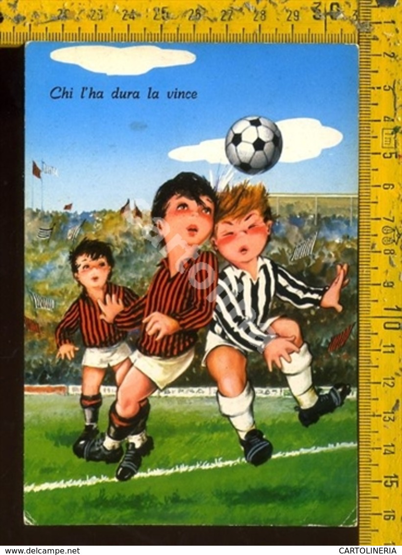 Bambini Umoristica Calcio Milan Juventus - Cartoline Umoristiche