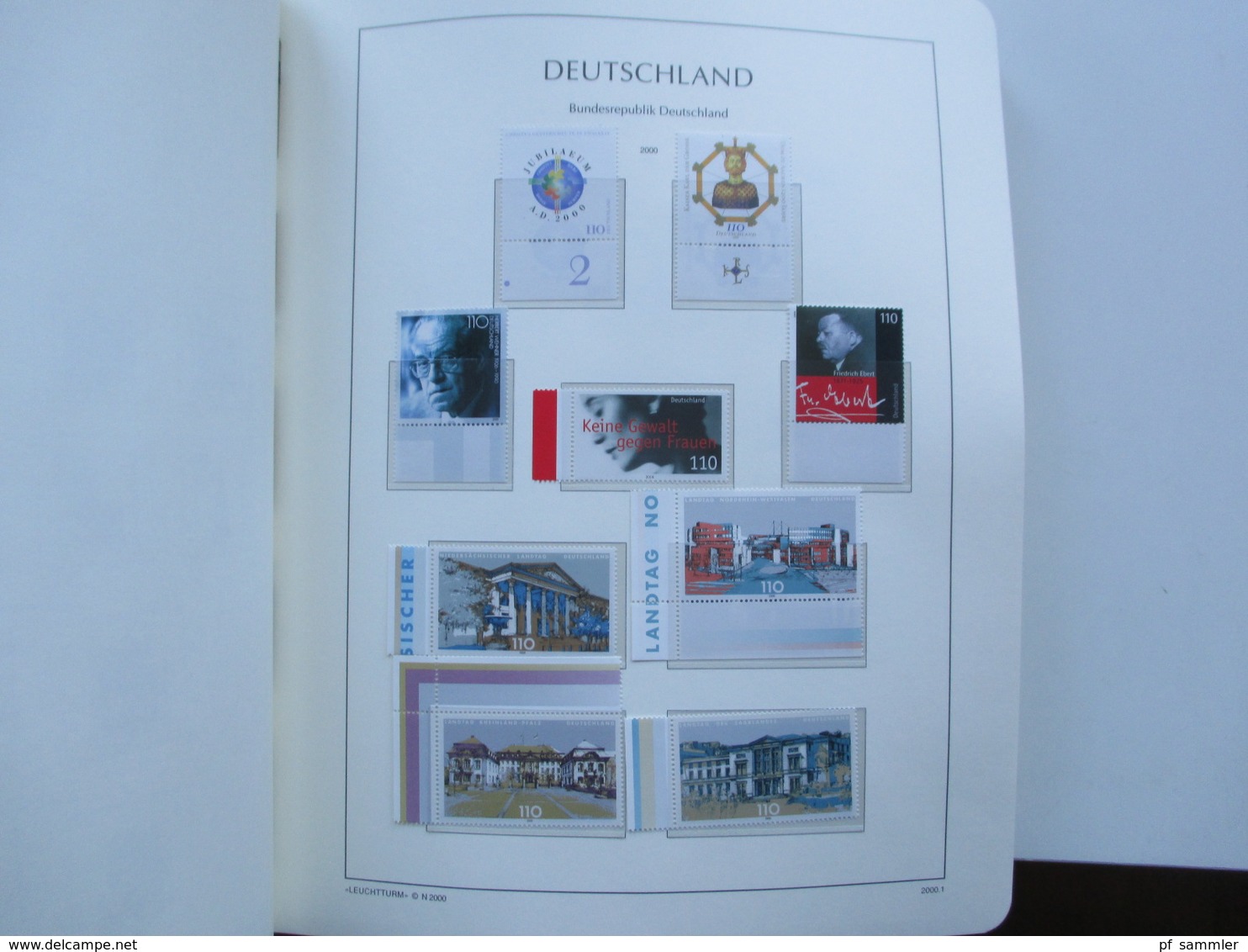 BRD Slg. in 2 Leuchtturm VD Alben Vordrucke 1949 - 2001 Anfangs gestempelt, ab Ende 60er Jahre - 2000 fast komplett **