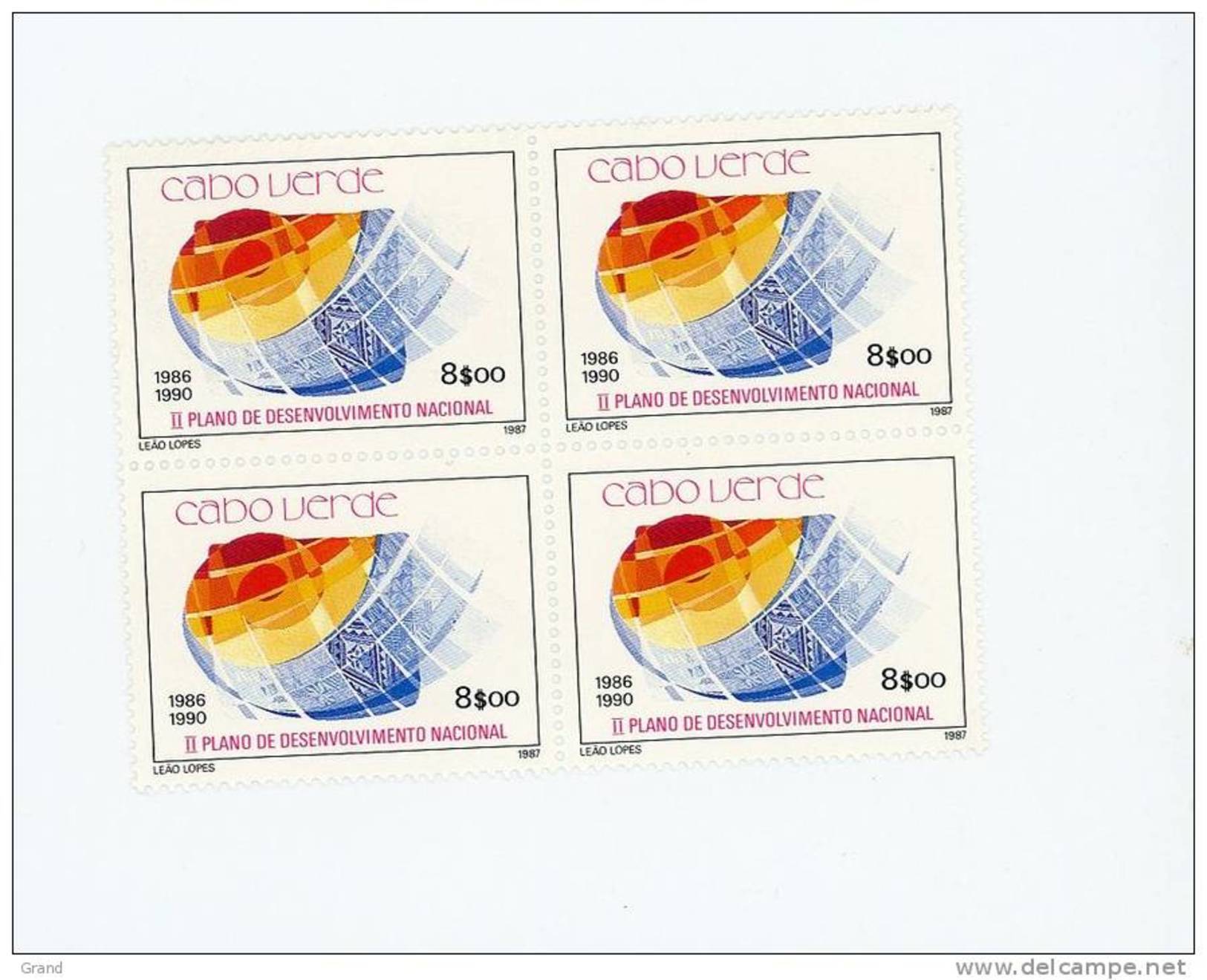 Cap Vert-Cabo Verde-1987-Plan De Développement-517-4 Timbres***MNH - Isola Di Capo Verde