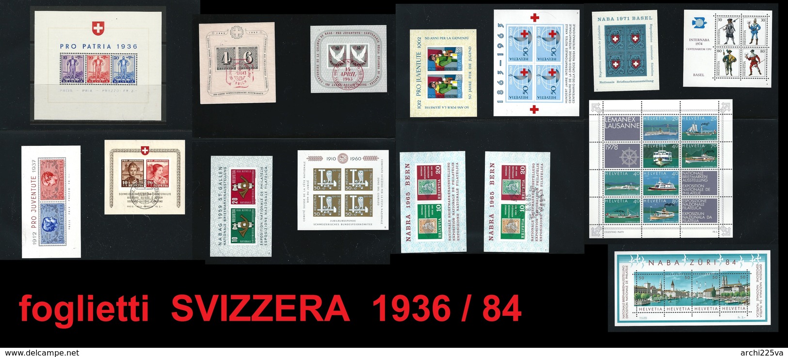 SVIZZERA - 1936 / 1984 - COLLEZIONE  Di 15 FOGLIETTI - Nuovi ** E Usati - Cat. 1022 € - Tutte Serie Complete - Blocks & Sheetlets & Panes