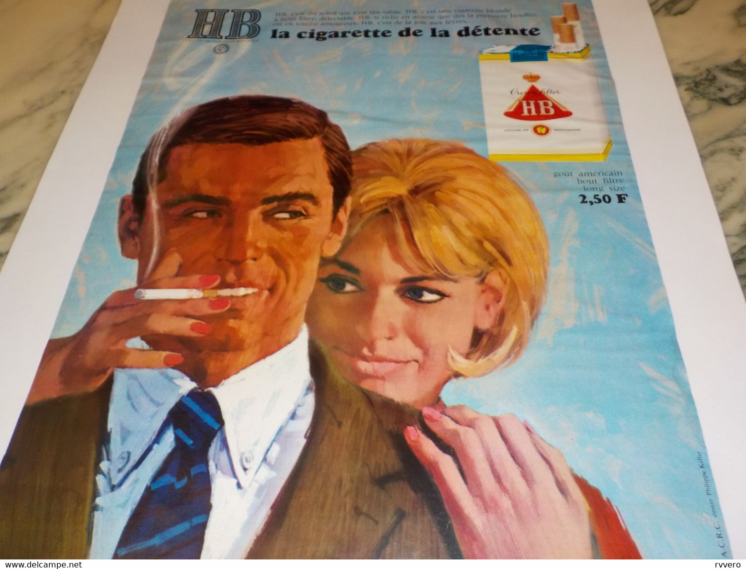 ANCIENNE PUBLICITE CIGARETTE DE DETENTE  HB 1966 - Autres & Non Classés