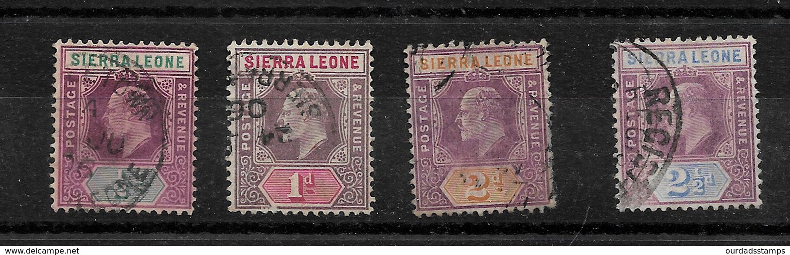 Sierra Leone, 1904 KEVII Selection To 4d Used Wmk Mult Crown (7383) - Sierra Leone (...-1960)