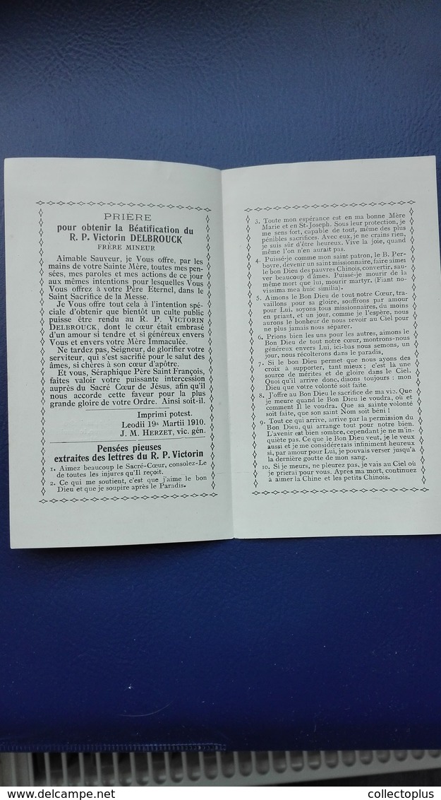 Image Pieuse - Doodsprentje : Le Frère Mineur R.P. Victorin ( Delbrouck ) Et Sa Mère M.A. Boveroux ) 1898 + 1909 - Images Religieuses