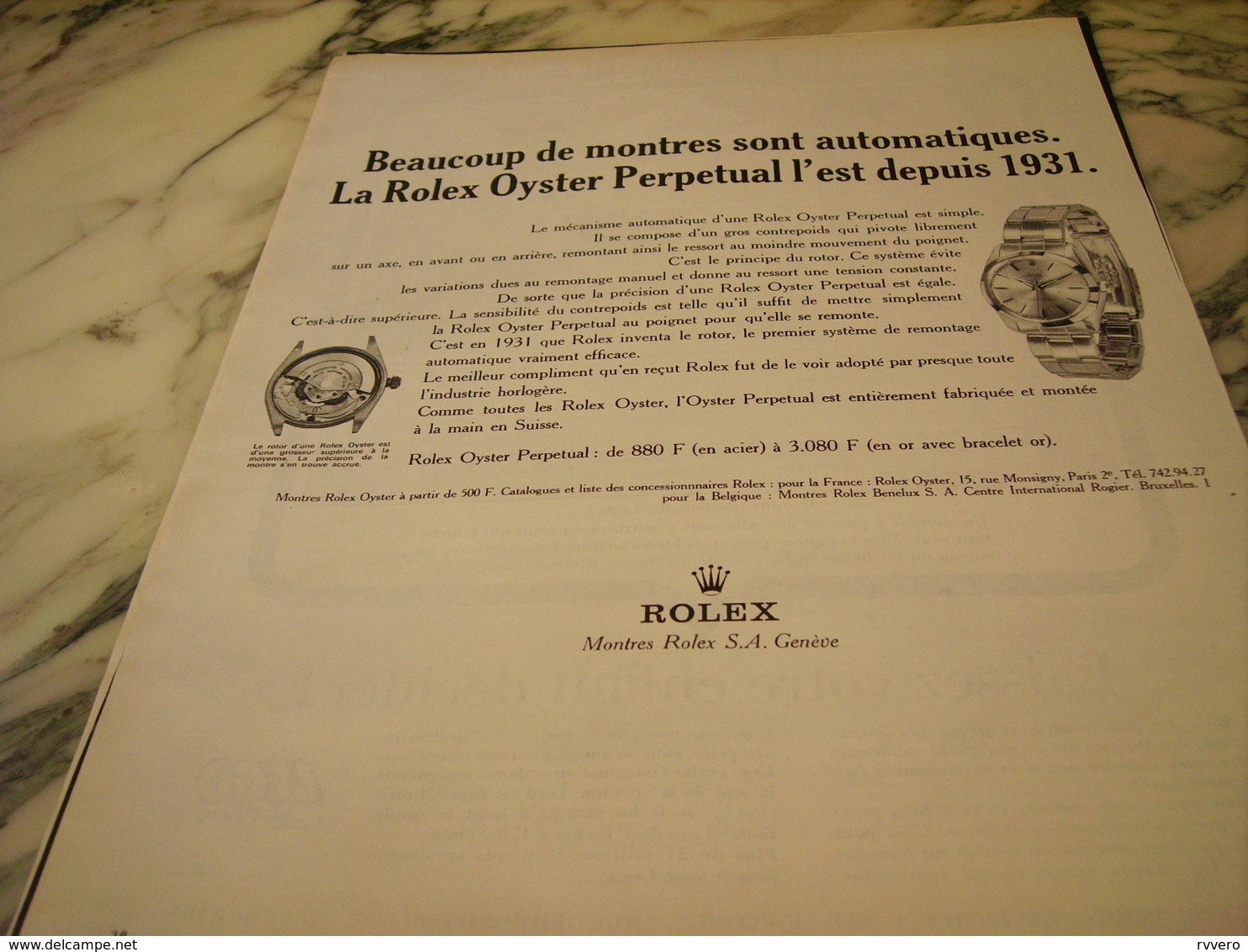 ANCIENNE PUBLICITE  MONTRE ROLEX OYSTER  1966 - Autres & Non Classés