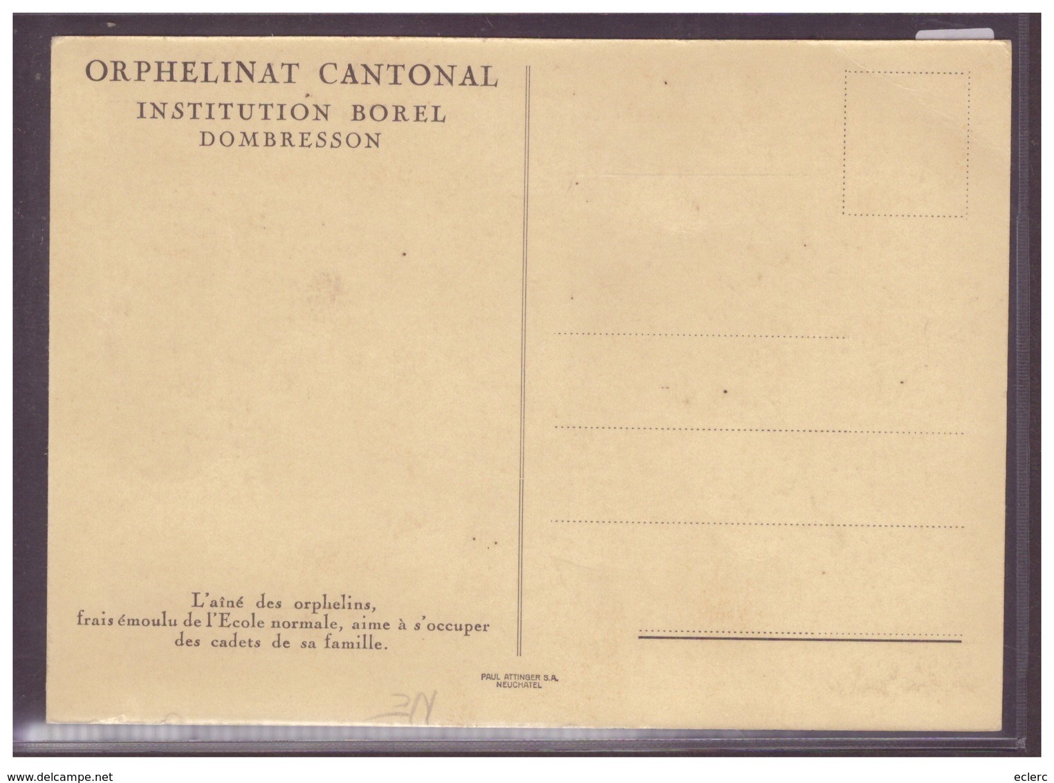 FORMAT 10x15cm - DOMBRESSON - ORPHELINAT CANTONAL  - INSTITUTION BOREL - TB - Dombresson 