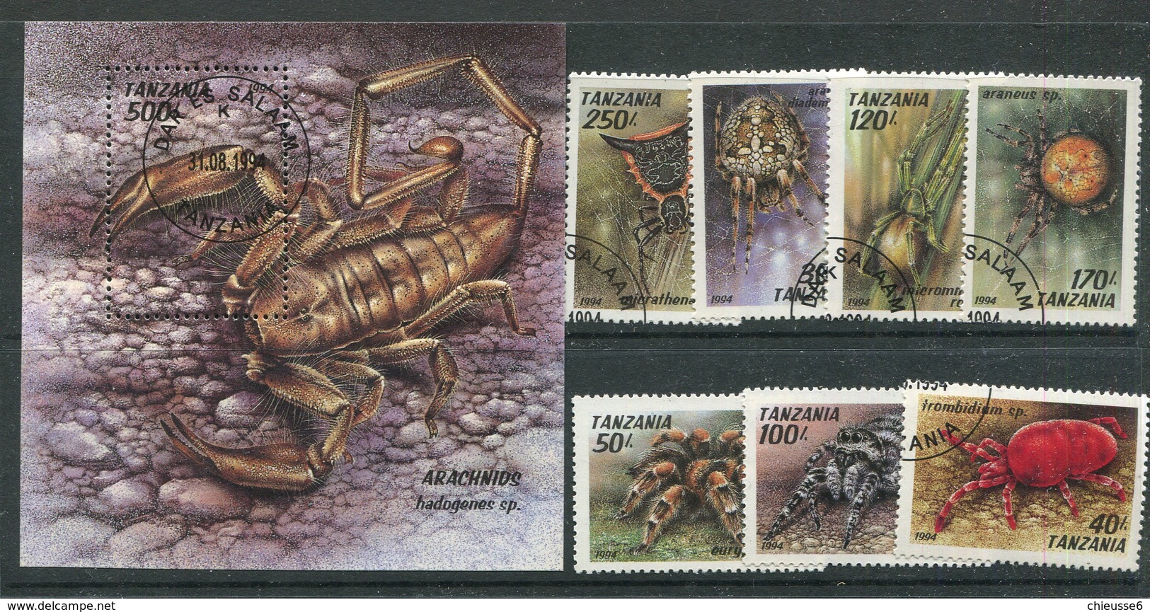 Tanzanie Ob   B14 - Lot 4  - Scorpion , Araignées.+ Timbres - Spiders