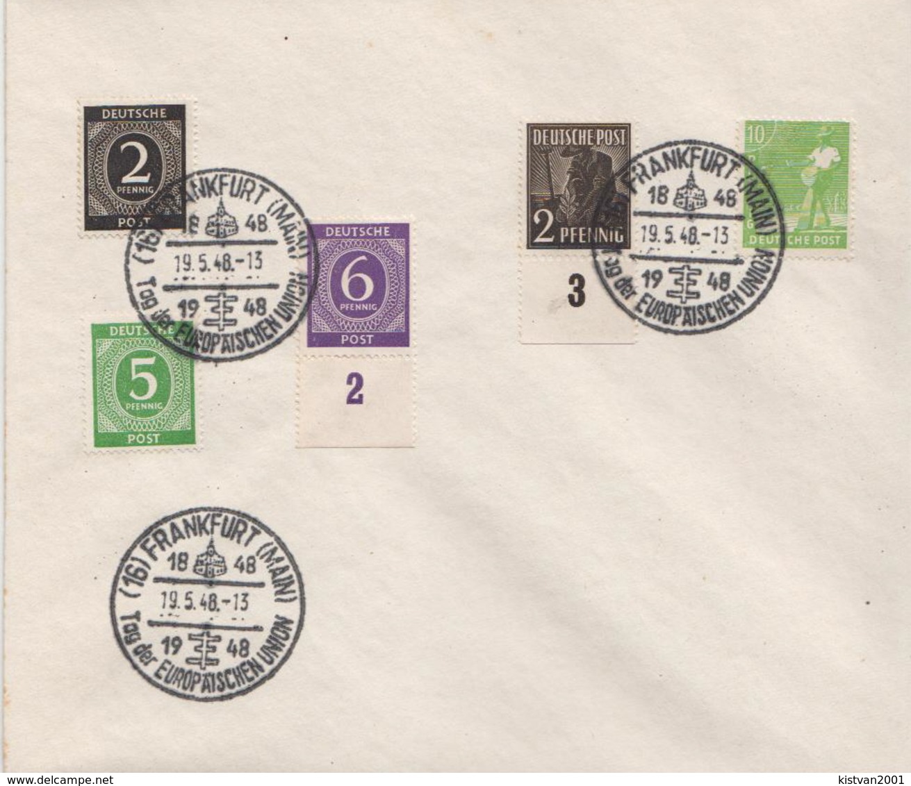 Germany Allied Occupation Cover With Frankfurt European Union Cancel: Tag Der Europaischen Union 1946 - Other & Unclassified