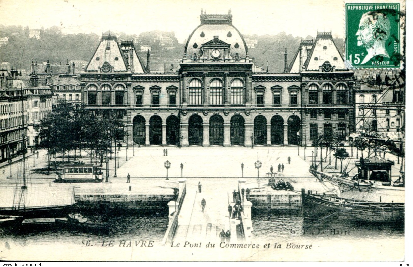 N°69796 -cpa Le Havre -le Pont Du CommerceI Et La Bourse- - Port