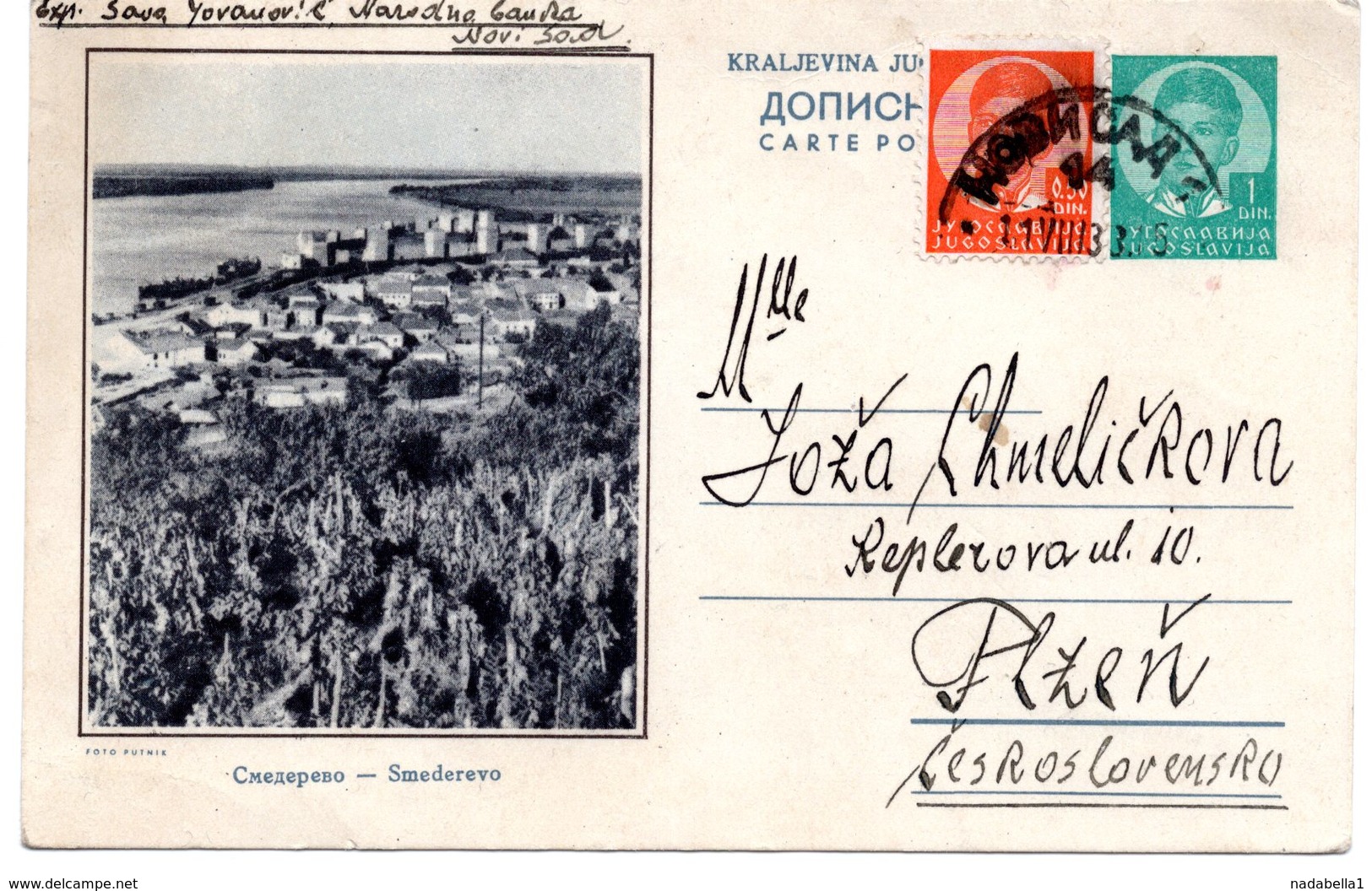 1938 Smederevo Novi Sad Postmark Serbia Yugoslavia Used Illustrated Stationery Card - Postal Stationery