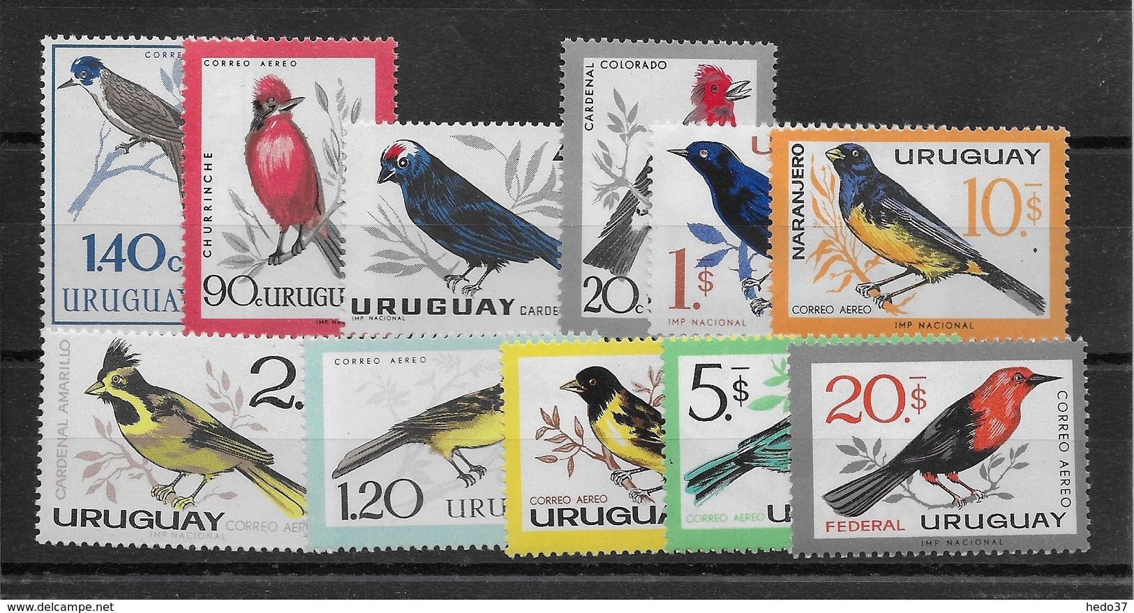 Uruguay Poste Aérienne N°234/243 - Oiseaux - Neuf ** Sans Charnière - TB - Uruguay