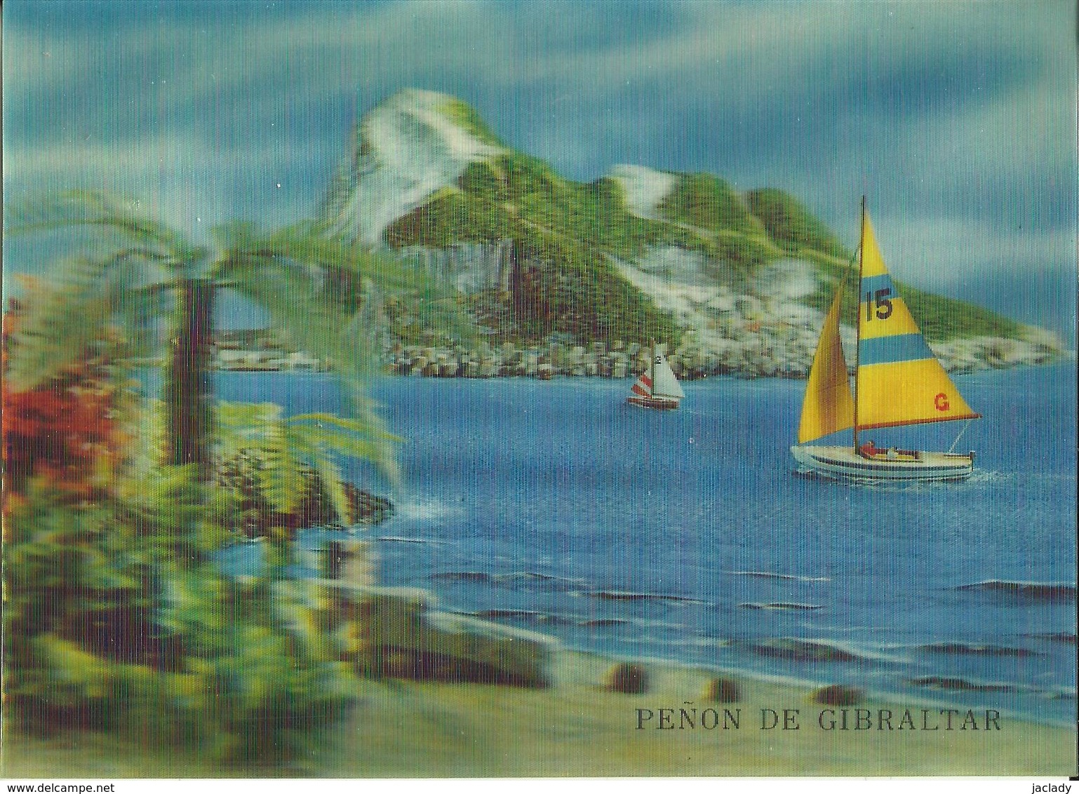 CARTE VISION RELIEF - PENON DE GIBRALTAR - 3 D   (2 Scans) - Autres & Non Classés