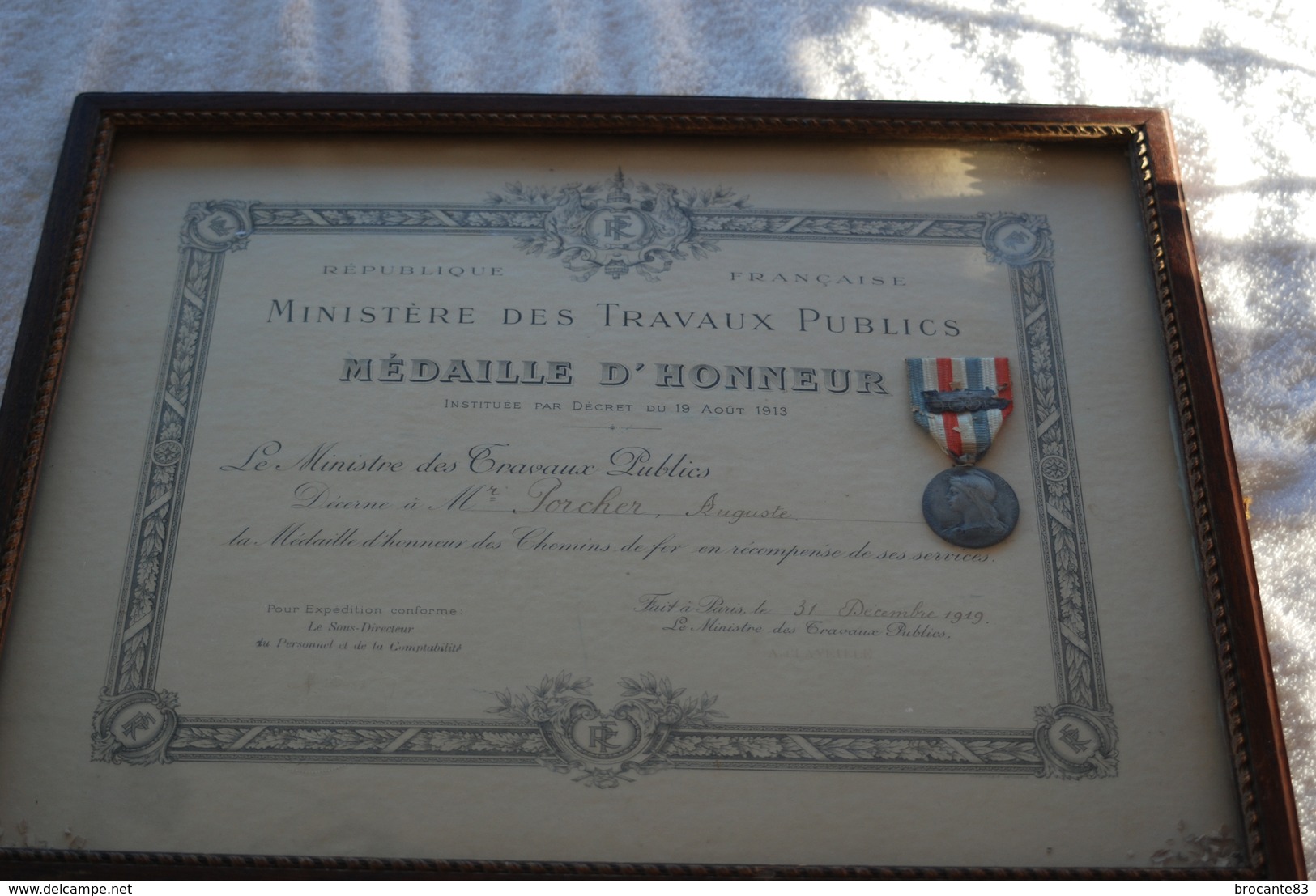 MEDAILLE D'HONNEUR DES CHEMINS DE FER AVEC DIPLOME - France