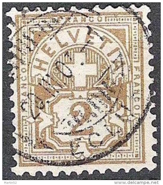 Schweiz Suisse 1906: Ziffer Mit WZ I Zu 80 Mi 82 Yv 100 - 2c Olivbraun Mit O BERN 13.XI.06 (Zu CHF 3.00) - Oblitérés