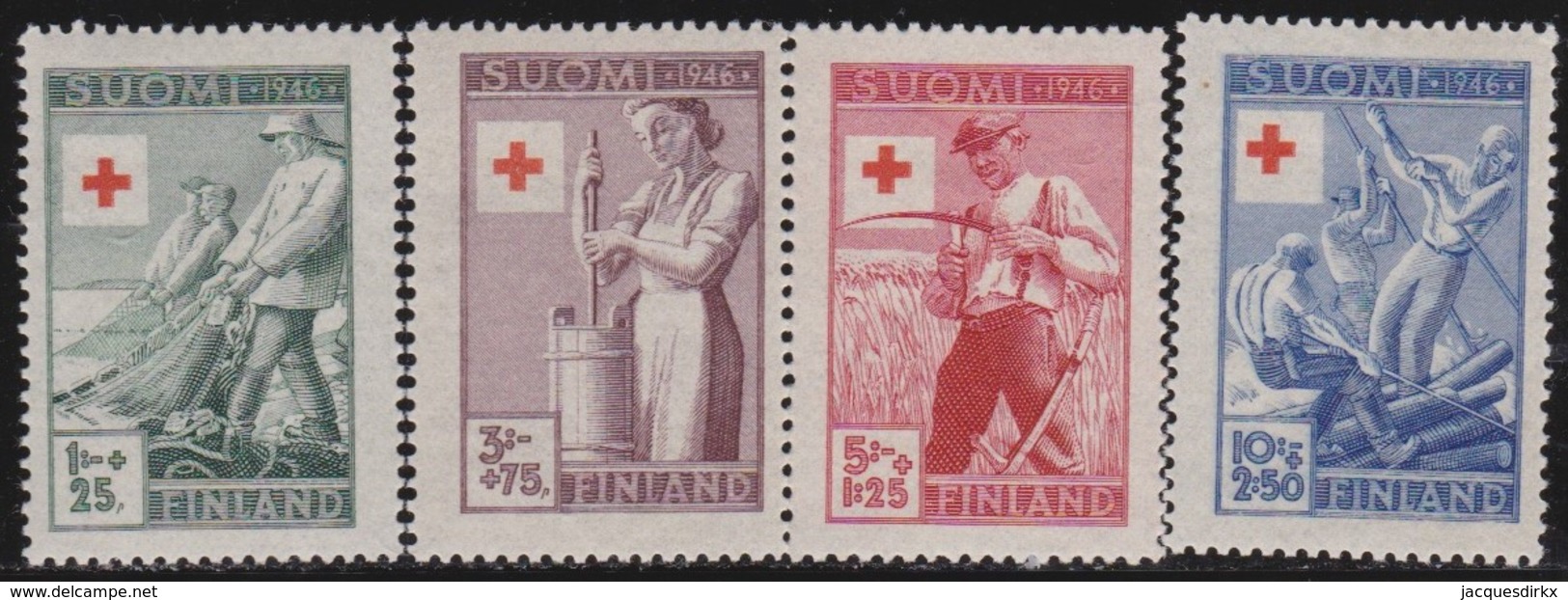 Finland  .   Yvert   .   305/308   .   *   .   Ongebruikt Met Plakker    .   / .   Neuf Avec Charniere - Neufs