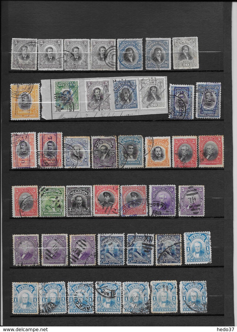 Equateur - Collection Timbres Anciens - 8 Scans - B/TB - Ecuador