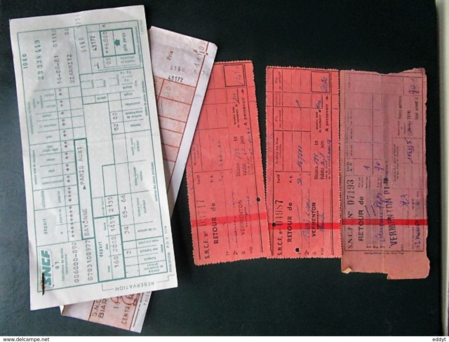 4 BILLETS Tickets De Train - S.N.C.F.  - France - Années 1981/ Et 3 Années 50/66-66 En Rose - World