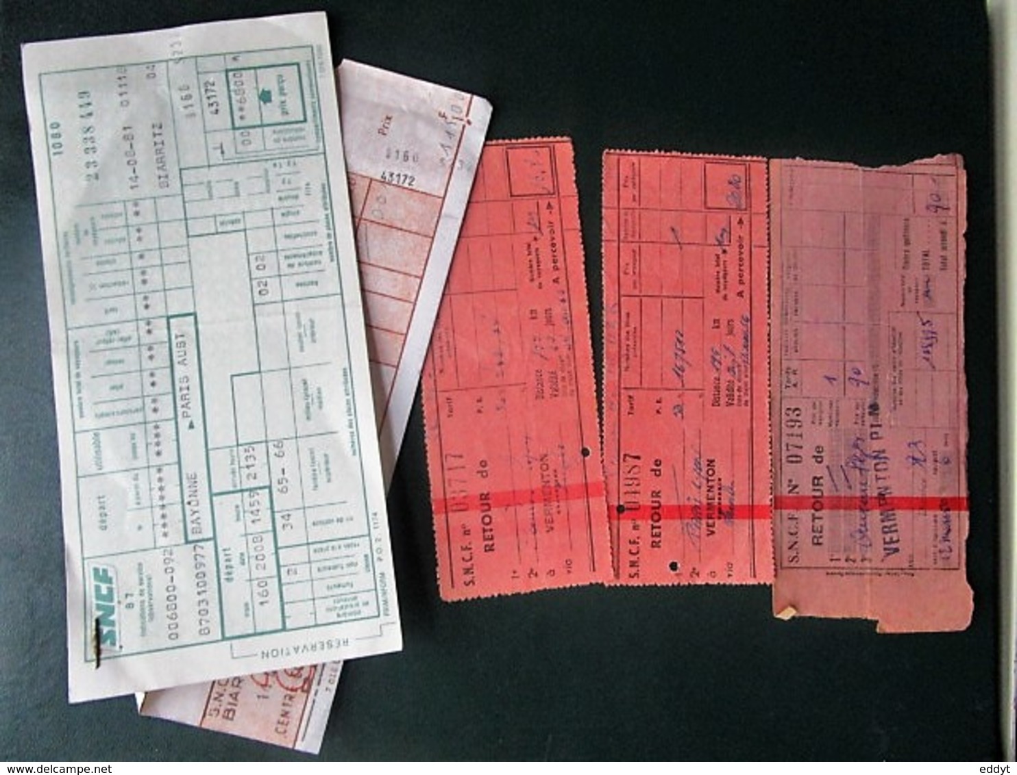 4 BILLETS Tickets De Train - S.N.C.F.  - France - Années 1981/ Et 3 Années 50/66-66 En Rose - Mundo