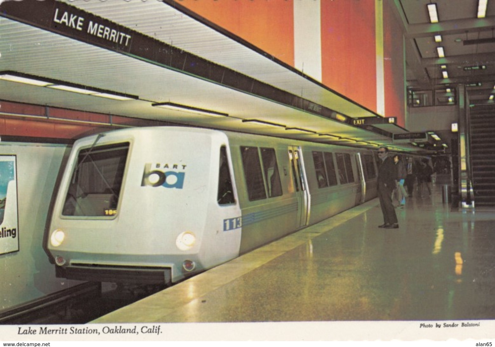 Oakland California Lake Merritt Subway System Platform, BART System, C1970s Vintage Postcard - Subway