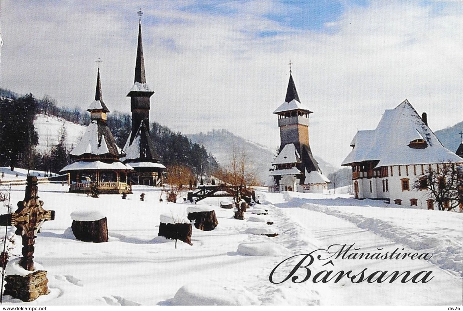 Maramures (Transilvania, Romania) - Manastirea Bârsana - Monastery In Winter -  Carte Non Circulée - Roumanie