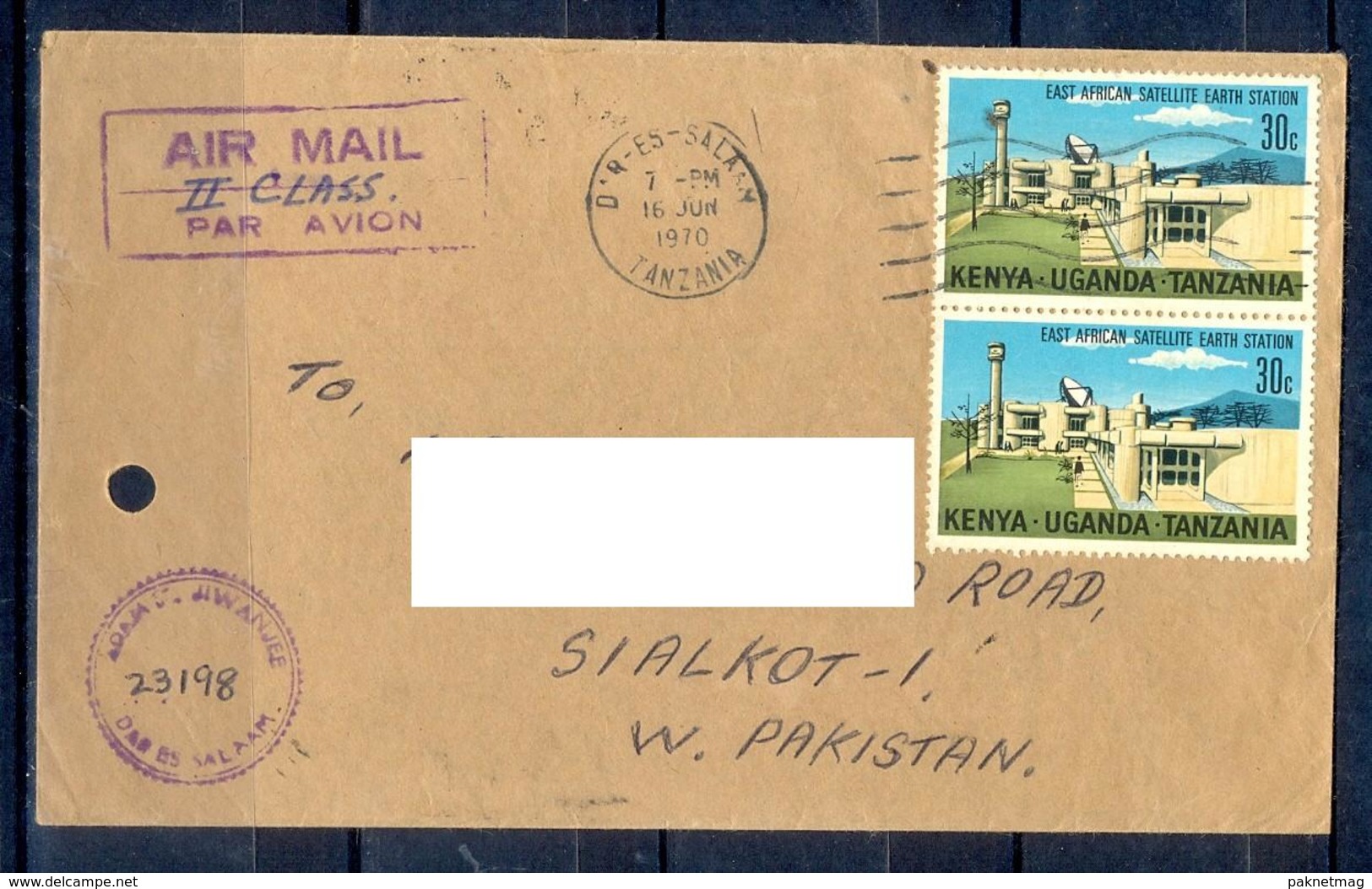 X128- Postal Used Cover. Joint Issue. Kenya, Uganda & Tanzania. East African Statellite Earth Station. - Joint Issues