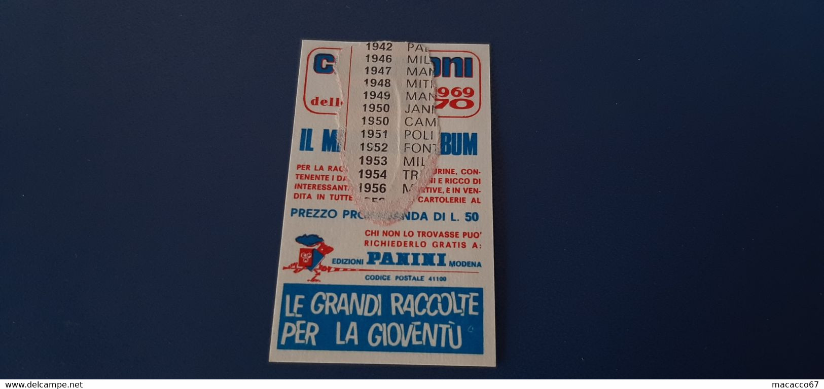Figurina Panini Campioni Dello Sport 1969 - 371 Adolfo Gerardo - Edizione Italiana