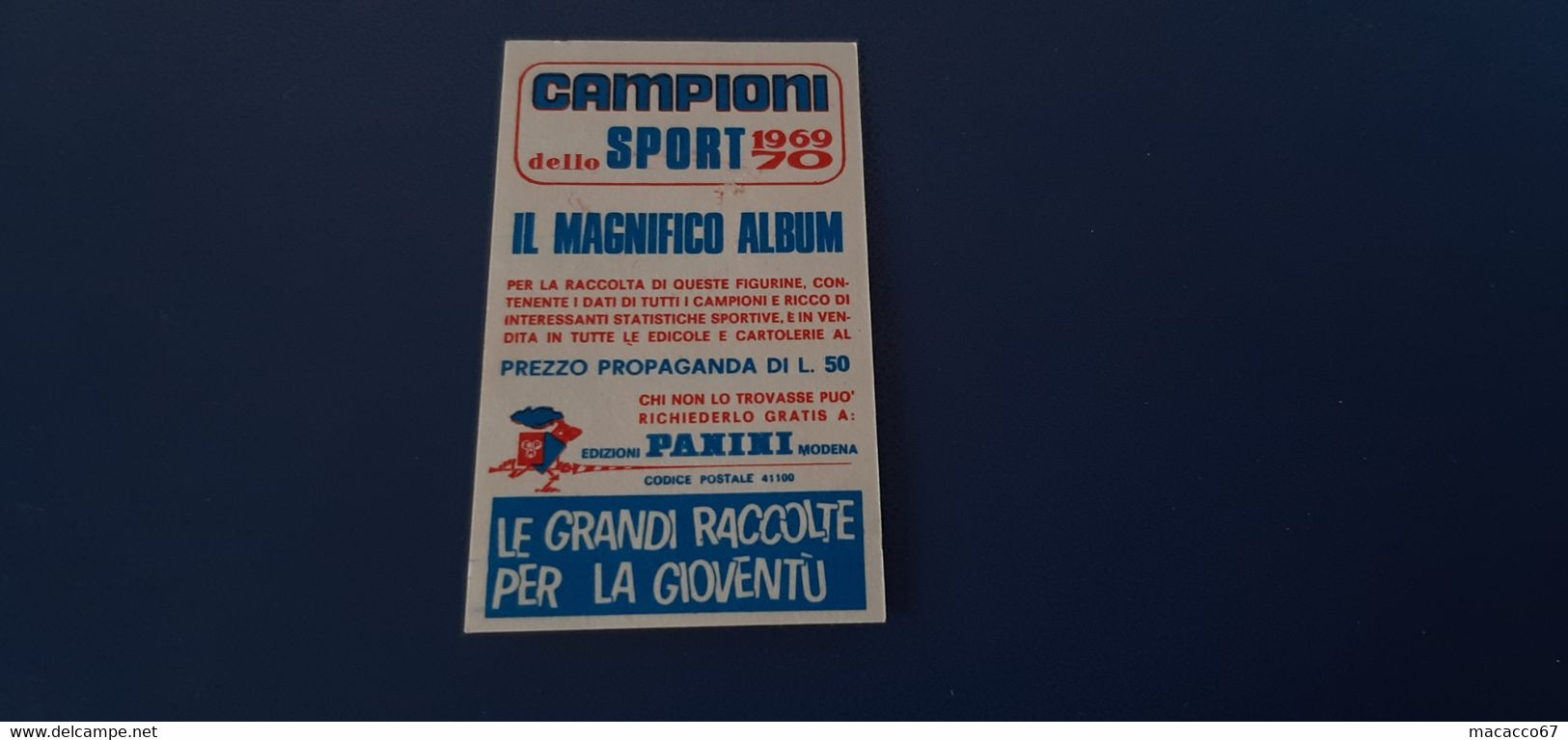 Figurina Panini Campioni Dello Sport 1969 - 374 Nicola Granieri - Edizione Italiana