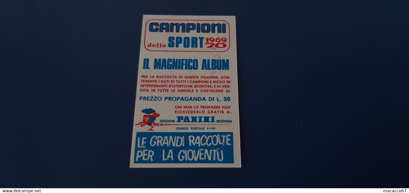 Figurina Panini Campioni Dello Sport 1969 - 377 Michele Maffei - Edizione Italiana