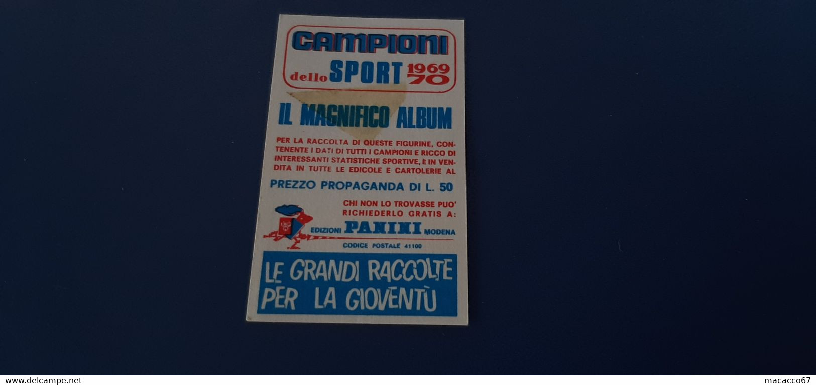 Figurina Panini Campioni Dello Sport 1969 - 379 Claudio Francesconi - Edizione Italiana