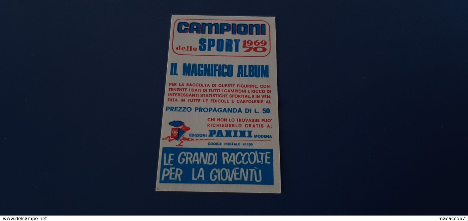 Figurina Panini Campioni Dello Sport 1969 - 380 Gianluigi Saccaro - Edizione Italiana